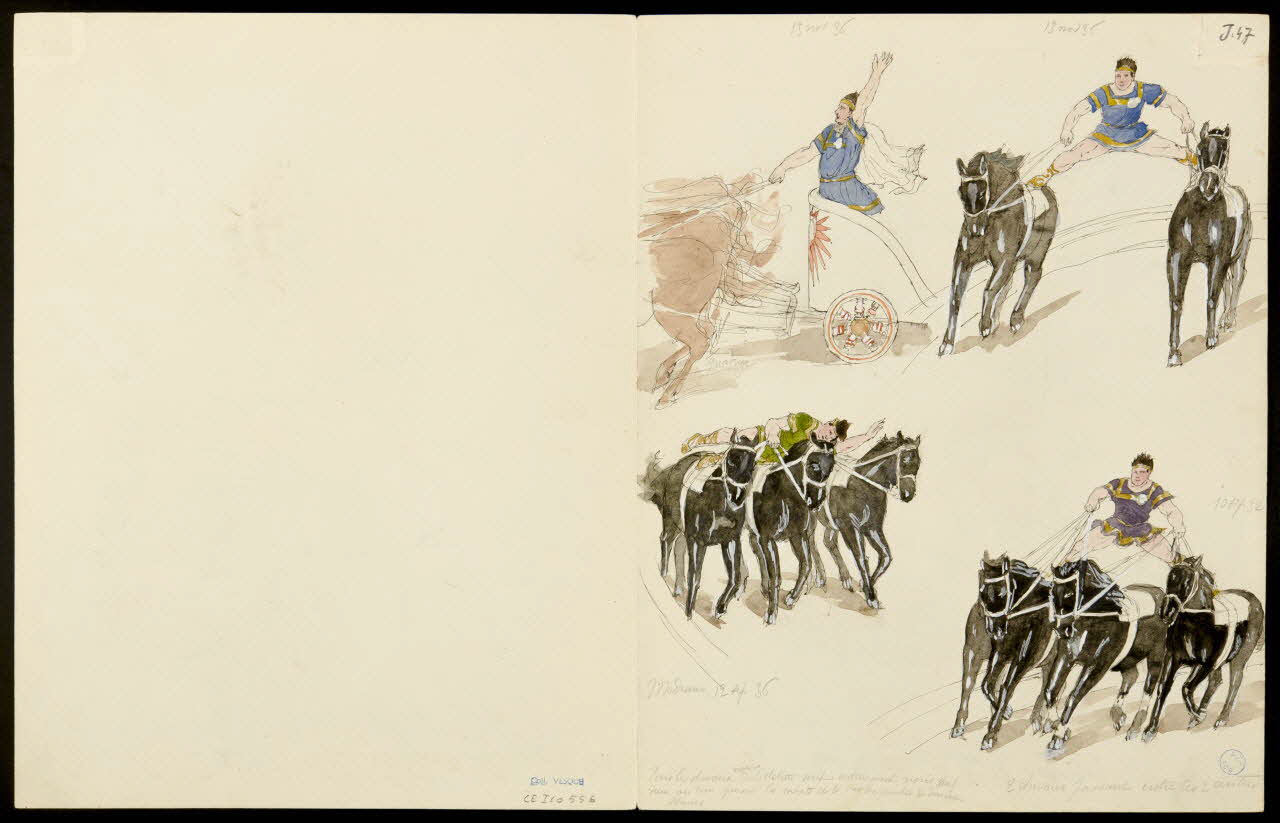 partie d'un ensemble de dessins Acrobates avec des chevaux et trapézistes 1968.102.5358.3 Photo