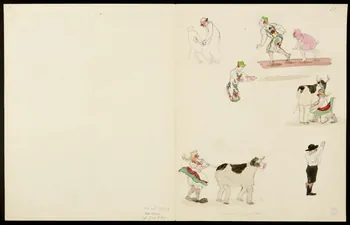 partie d'un ensemble de dessins Numéros d'équilibristes et clowns 1968.102.5358.8 Photo