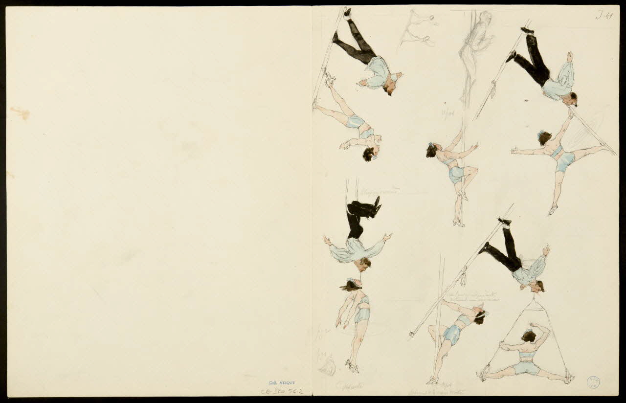 partie d'un ensemble de dessins Clowns et équilibristes 1968.102.5358.9 Photo