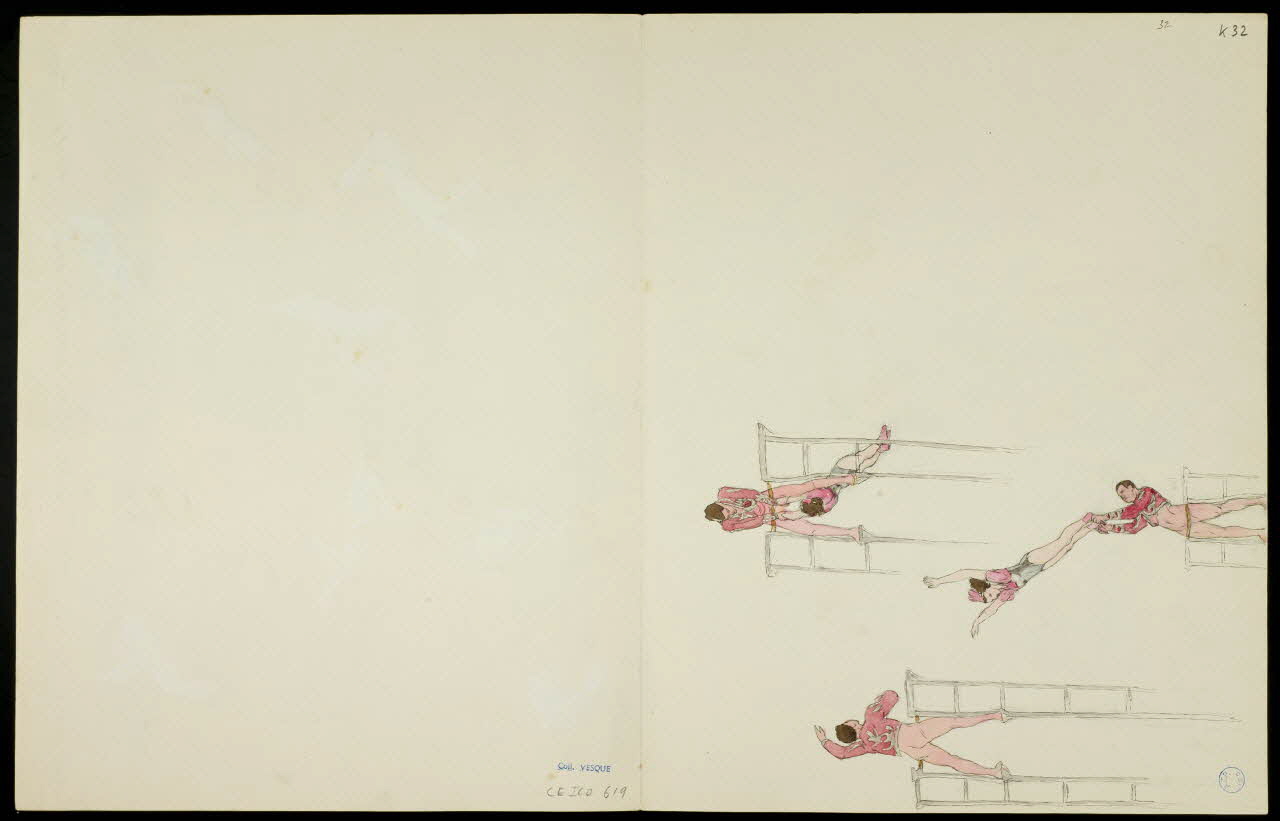 partie d'un ensemble de dessins Numéros d'acrobates 1968.102.5359.18 Photo
