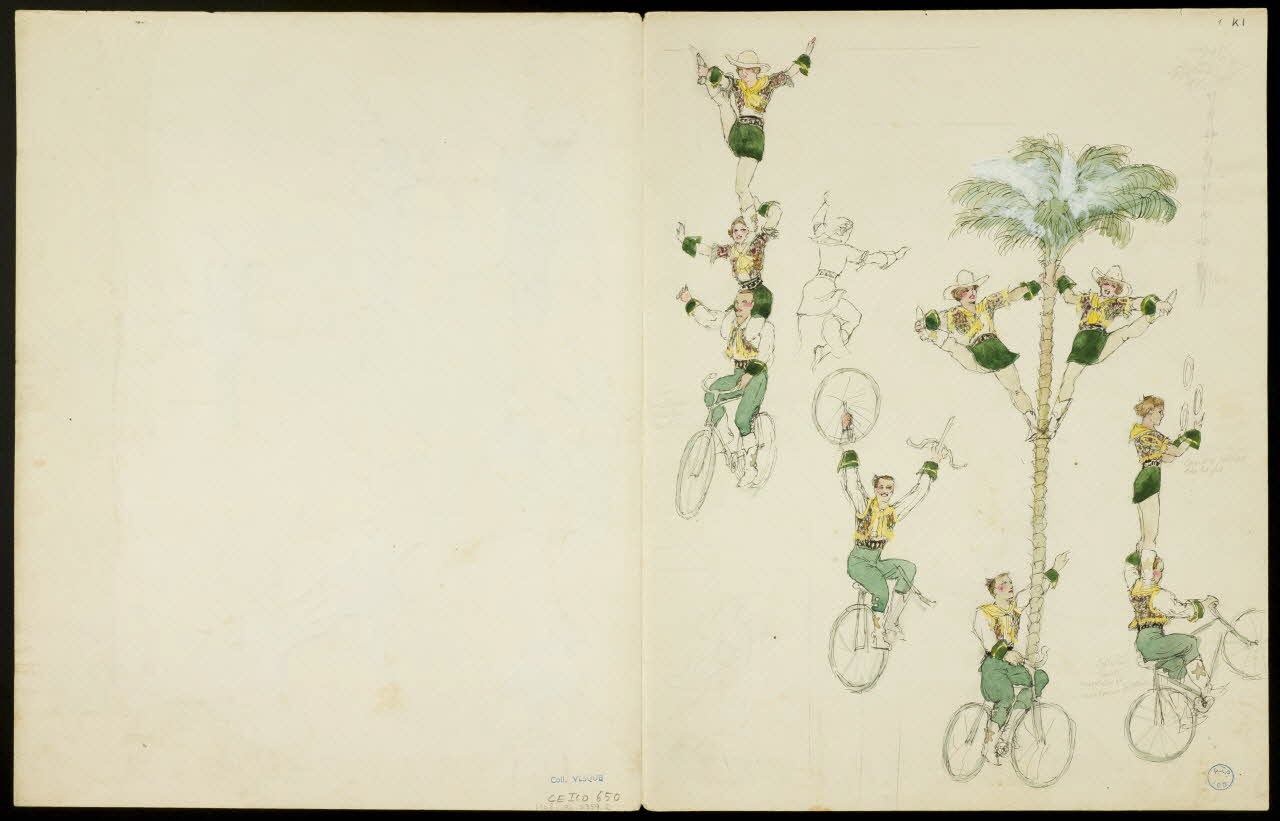 partie d'un ensemble de dessins Numéro de clowns et numéro d'acrobates 1968.102.5359.2 Photo