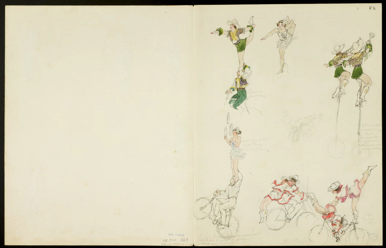 partie d'un ensemble de dessins Numéro de clowns et numéro d'acrobate 1968.102.5359.3 Photo