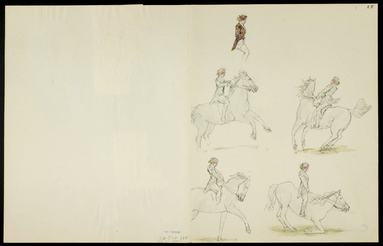 partie d'un ensemble de dessins Numéro équestre et numéro d'éléphant 1968.102.5359.7 Photo