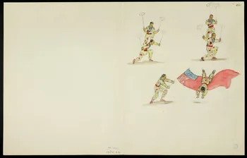 partie d'un ensemble de dessins Numéro de voltige équestre et numéro d'acrobate 1968.102.5359.9 Photo