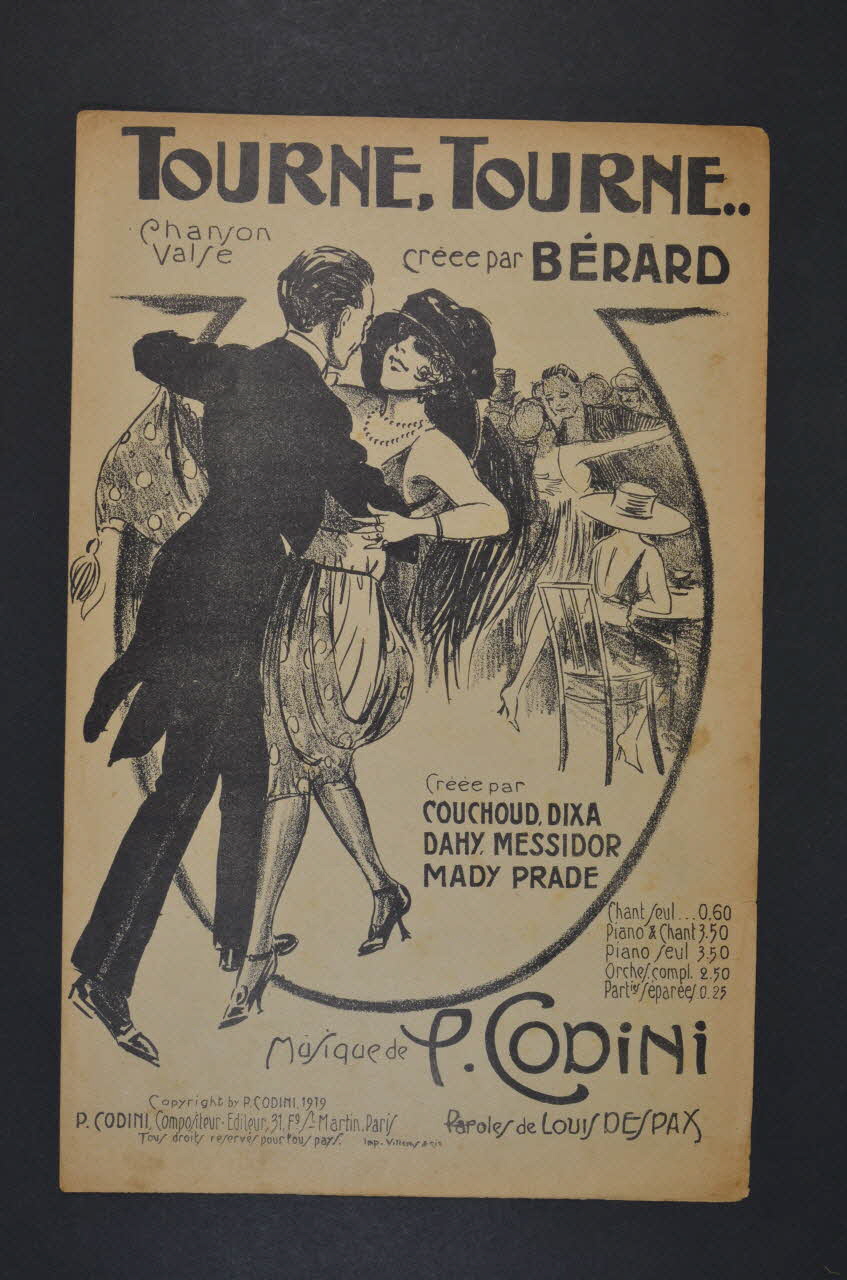 Pierre Codini ; Louis Despax chanson petit format Île-de-France, France 1919 1966.158.245 Photo Mucem