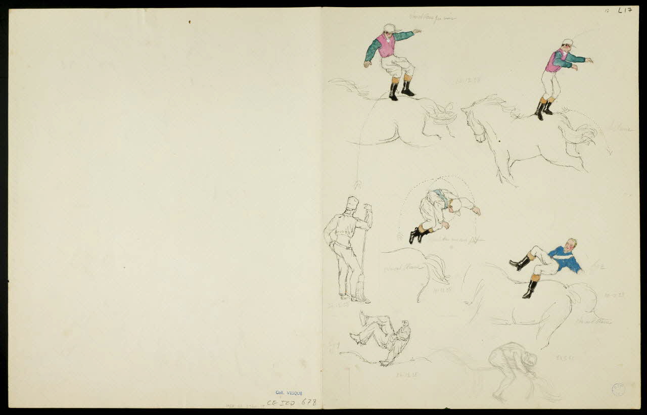 partie d'un ensemble de dessins Numéro d'éléphant et numéro de voltige équestre 1968.102.5360.17 Photo