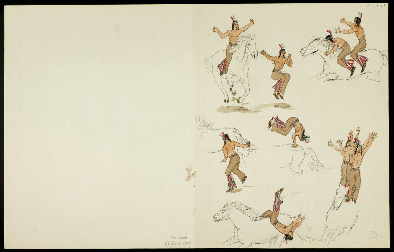 partie d'un ensemble de dessins Numéros d'acrobates et numéro de clowns 1968.102.5360.18 Photo