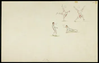 partie d'un ensemble de dessins Numéro de voltige équestre et numéro d'acrobate 1968.102.5360.20 Photo