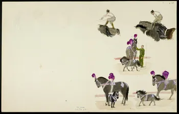 partie d'un ensemble de dessins Numéro de voltige équestre 1968.102.5360.21 Photo