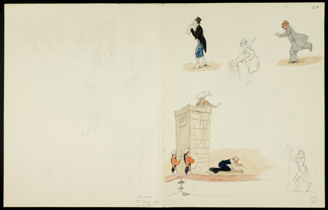 partie d'un ensemble de dessins Numéros d'acrobates 1968.102.5360.5 Photo