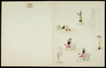partie d'un ensemble de dessins Numéro d'acrobate et numéro de clowns 1968.102.5360.7 Photo