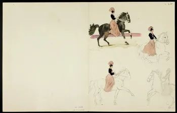 partie d'un ensemble de dessins Numéros de clown et numéro équestre 1968.102.5360.8 Photo