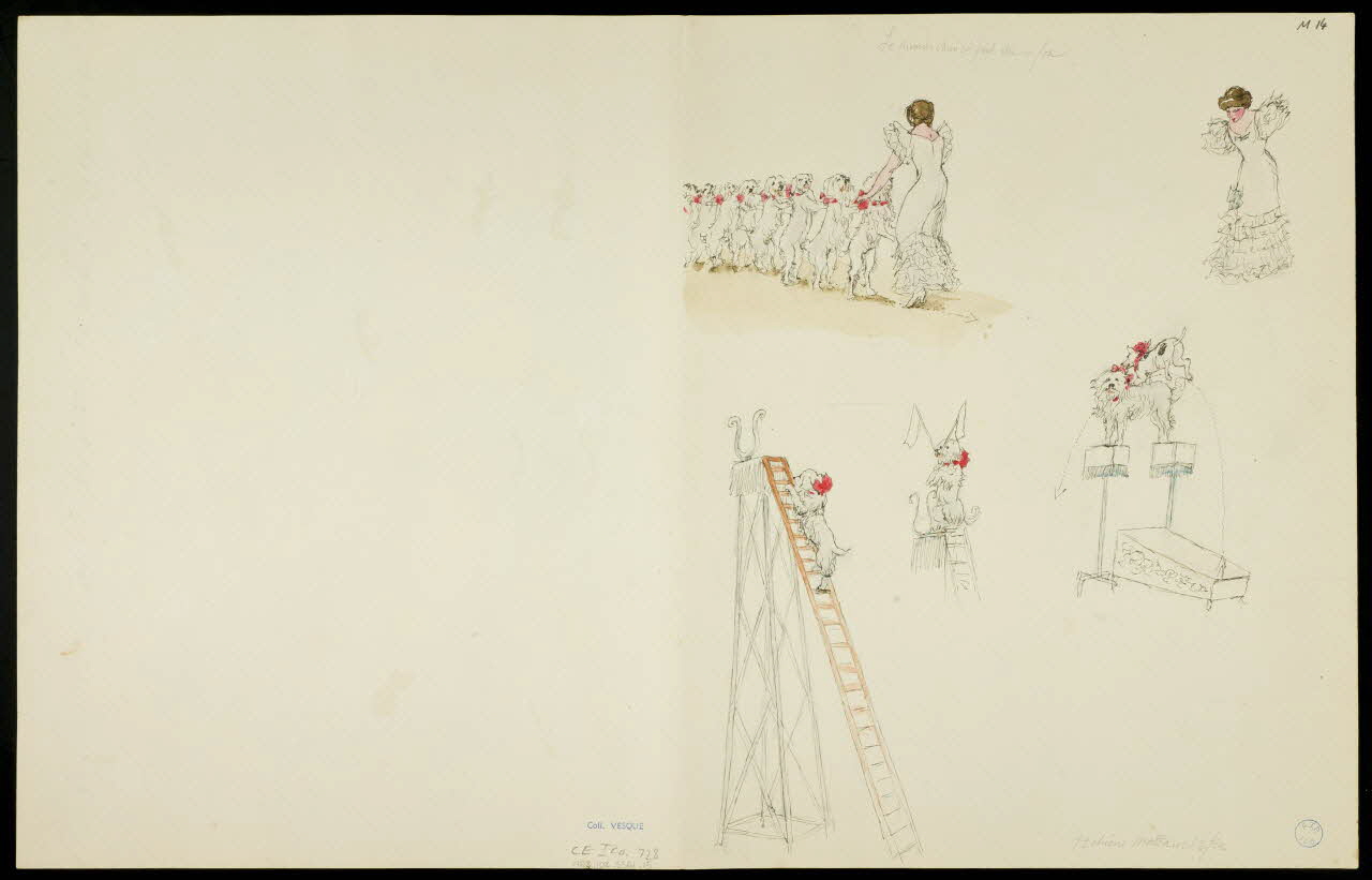 partie d'un ensemble de dessins Numéro de chiens et d'acrobates 1968.102.5361.15 Photo