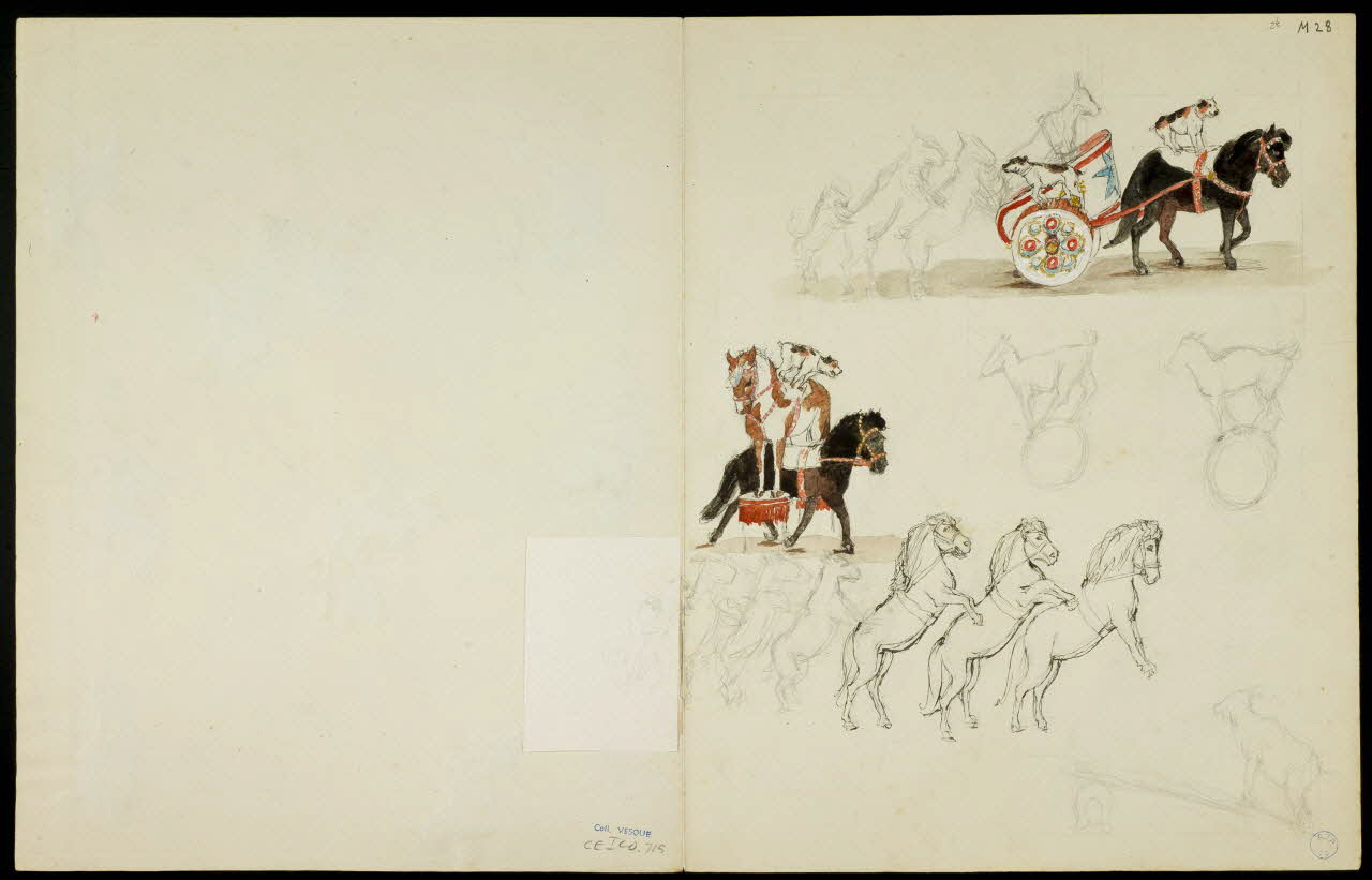partie d'un ensemble de dessins Numéros de chevaux et de chiens 1968.102.5361.20 Photo