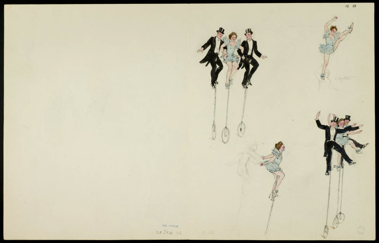 partie d'un ensemble de dessins Numéros d'otaries et d'acrobates 1968.102.5361.21 Photo