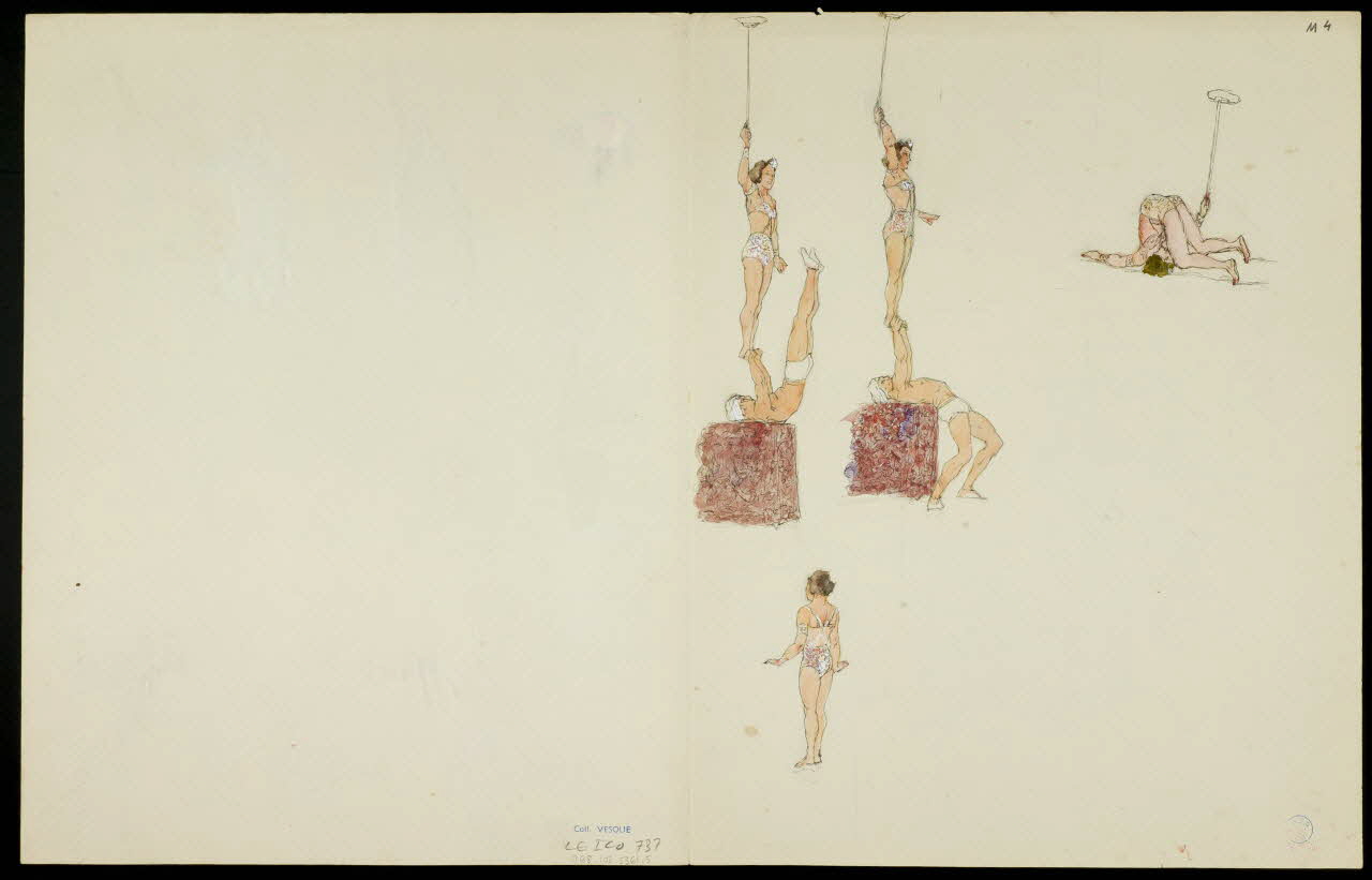 partie d'un ensemble de dessins Numéro de clowns et d'acrobates 1968.102.5361.5 Photo