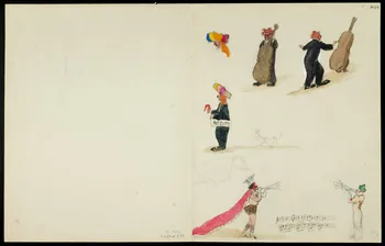 partie d'un ensemble de dessins Numéro de clowns et d'acrobates 1968.102.5361.5  Photo