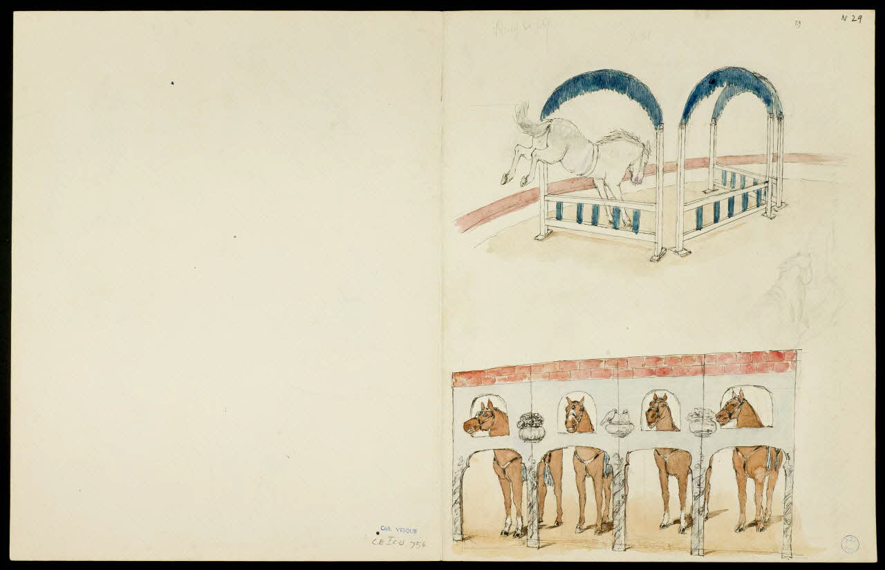 partie d'un ensemble de dessins Numéro équestre 1968.102.5362.16 Photo