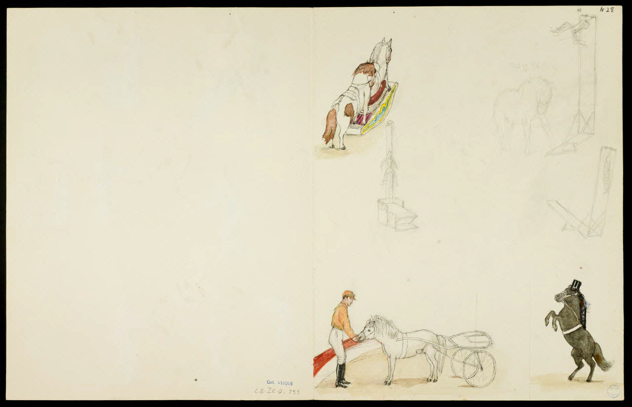 partie d'un ensemble de dessins Numéro équestre 1968.102.5362.17 Photo