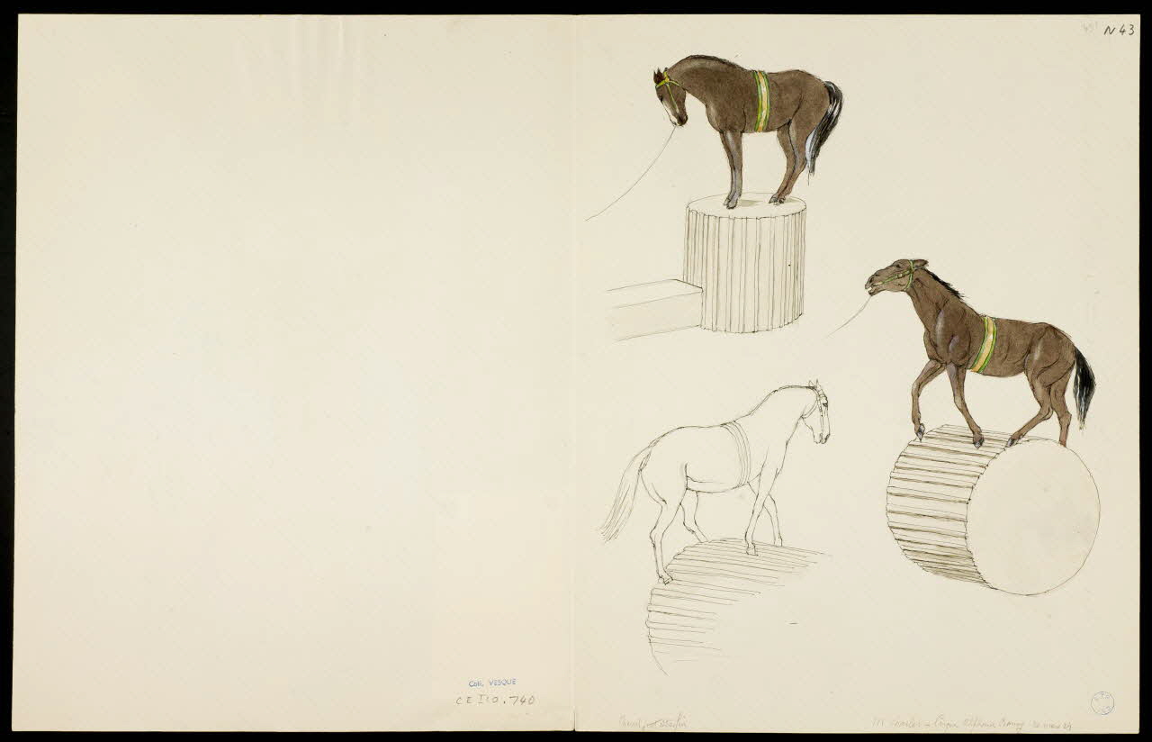 partie d'un ensemble de dessins M. Charles - Cirque Alphonse Rancy 30 mars 24 1968.102.5362.2 Photo