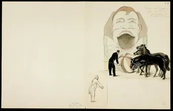 partie d'un ensemble de dessins M. Charles - Cirque Alphonse Rancy 30 mars 24 1968.102.5362.2 Photo