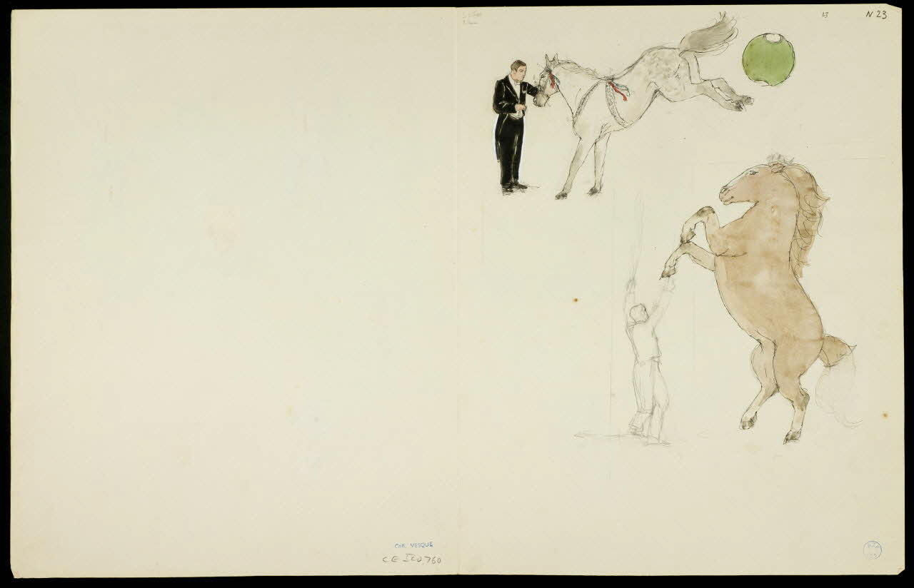 partie d'un ensemble de dessins Numéro équestre 1968.102.5362.22 Photo