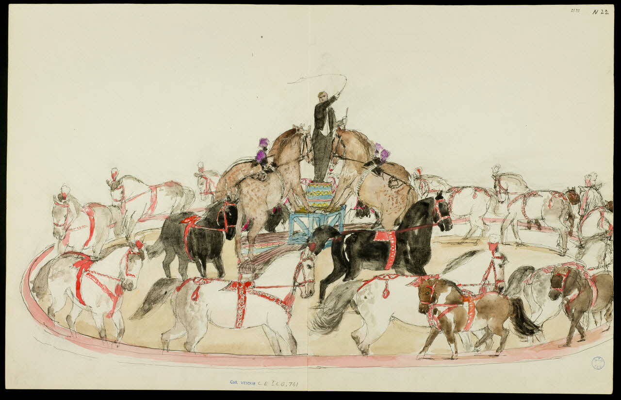 partie d'un ensemble de dessins Numéro équestre 1968.102.5362.23 Photo