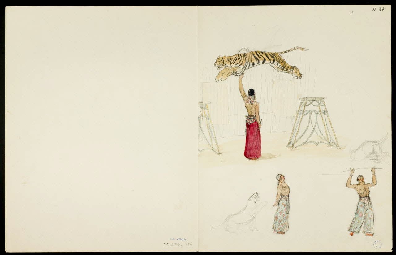 partie d'un ensemble de dessins Dresseur de tigres 1968.102.5362.8 Photo