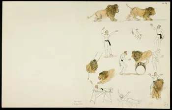partie d'un ensemble de dessins Dompteur de fauves 1968.102.5362.9  Photo