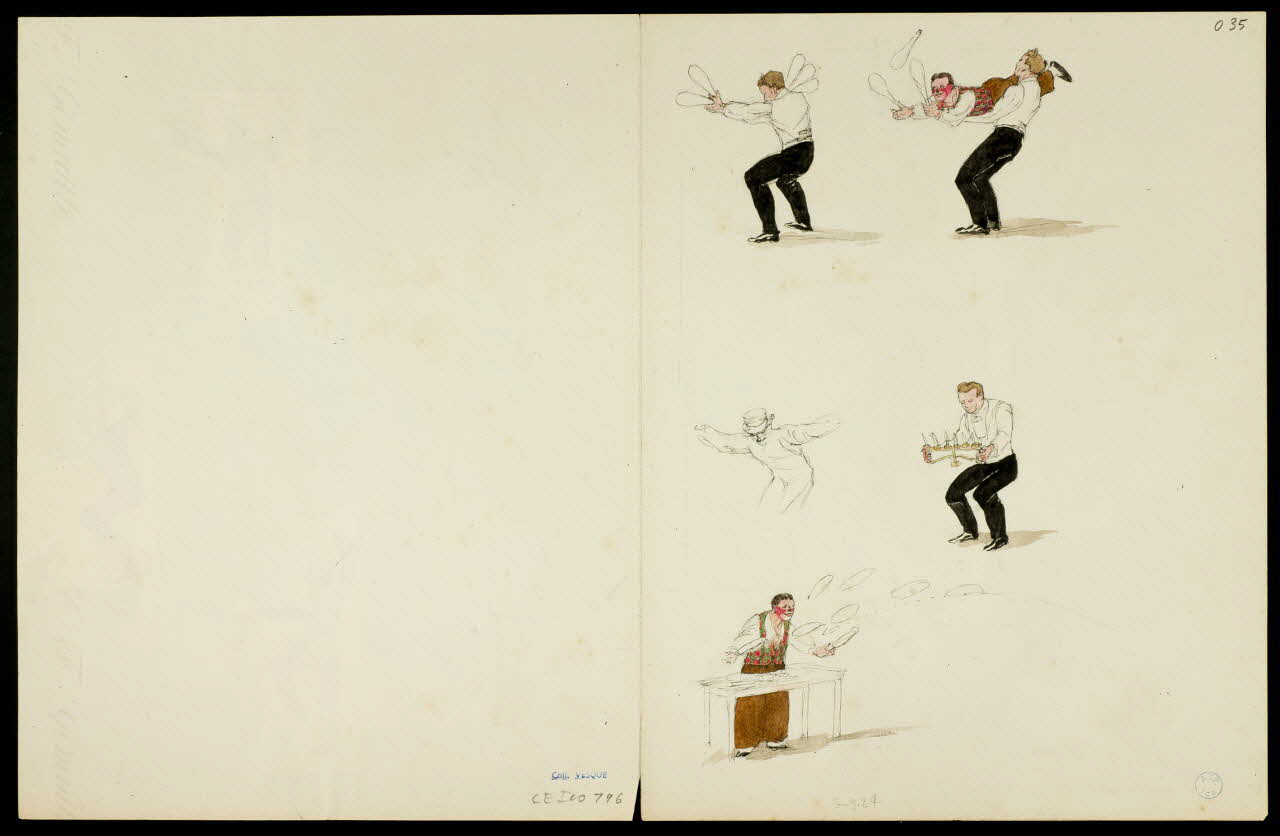 partie d'un ensemble de dessins Numéro de clowns 1968.102.5363.12 Photo