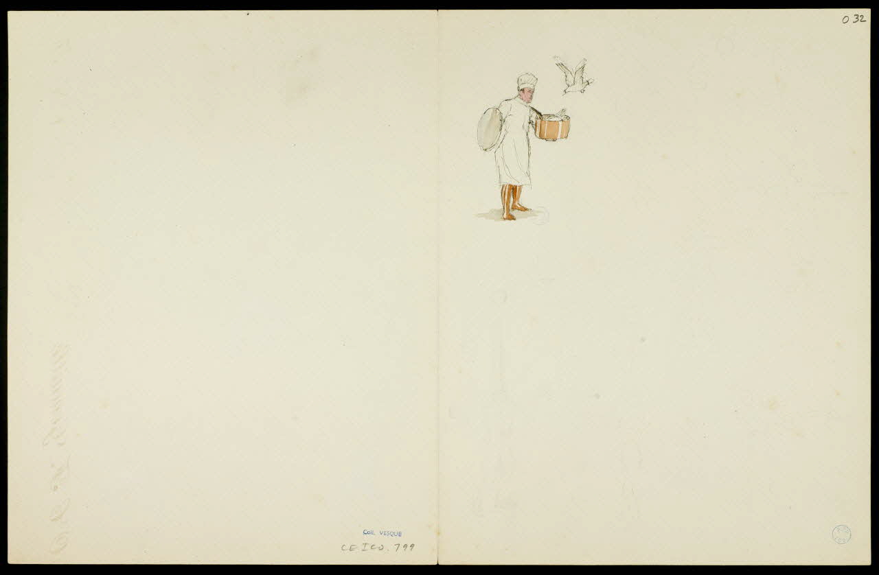 partie d'un ensemble de dessins Cuisinier magicien 1968.102.5363.15 Photo