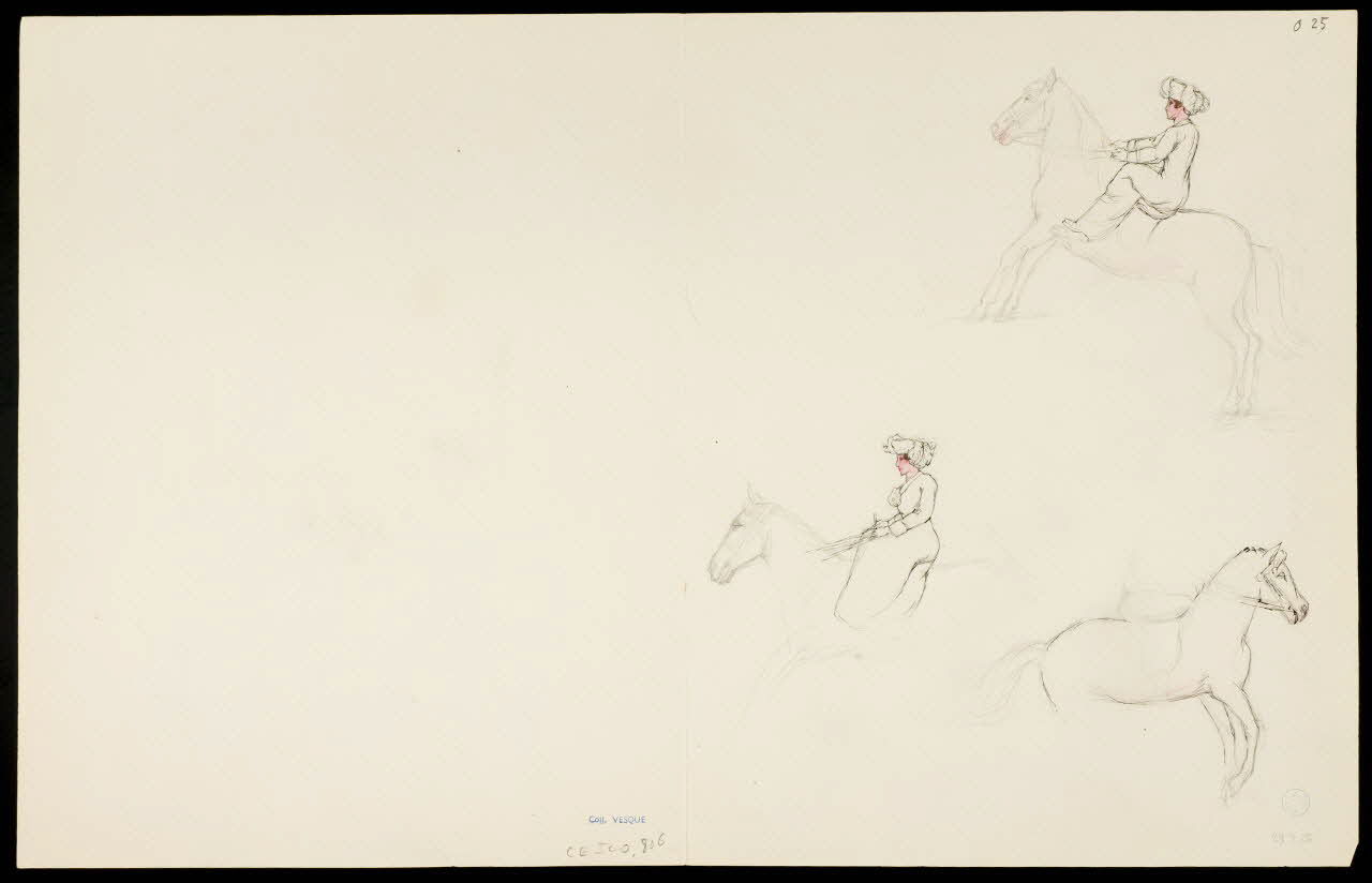 partie d'un ensemble de dessins Numéros équestres 1968.102.5363.22 Photo