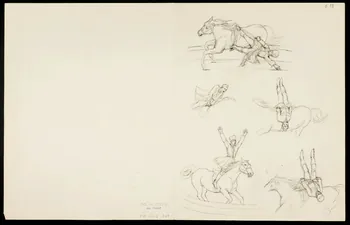 partie d'un ensemble de dessins Numéros équestres 1968.102.5363.22 Photo
