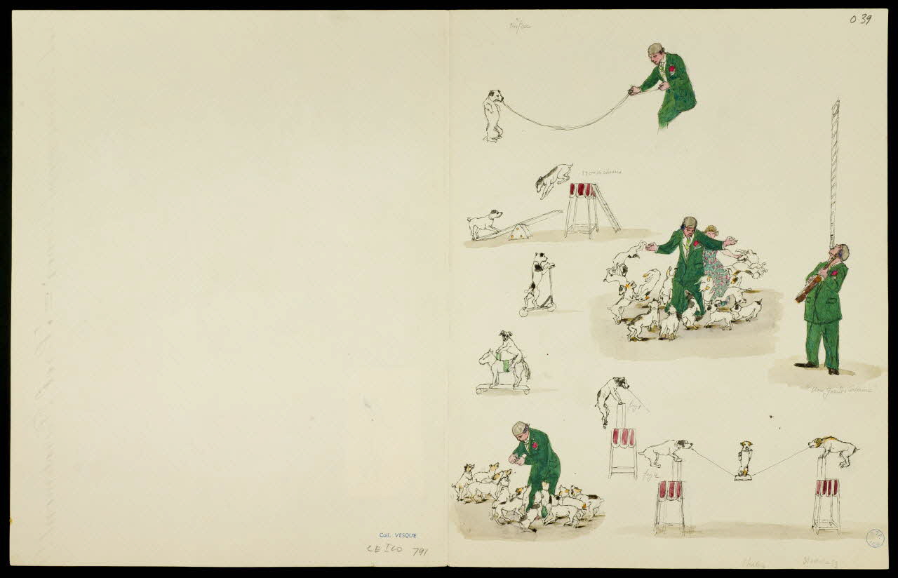 partie d'un ensemble de dessins Chiens acrobates 1968.102.5363.8 Photo