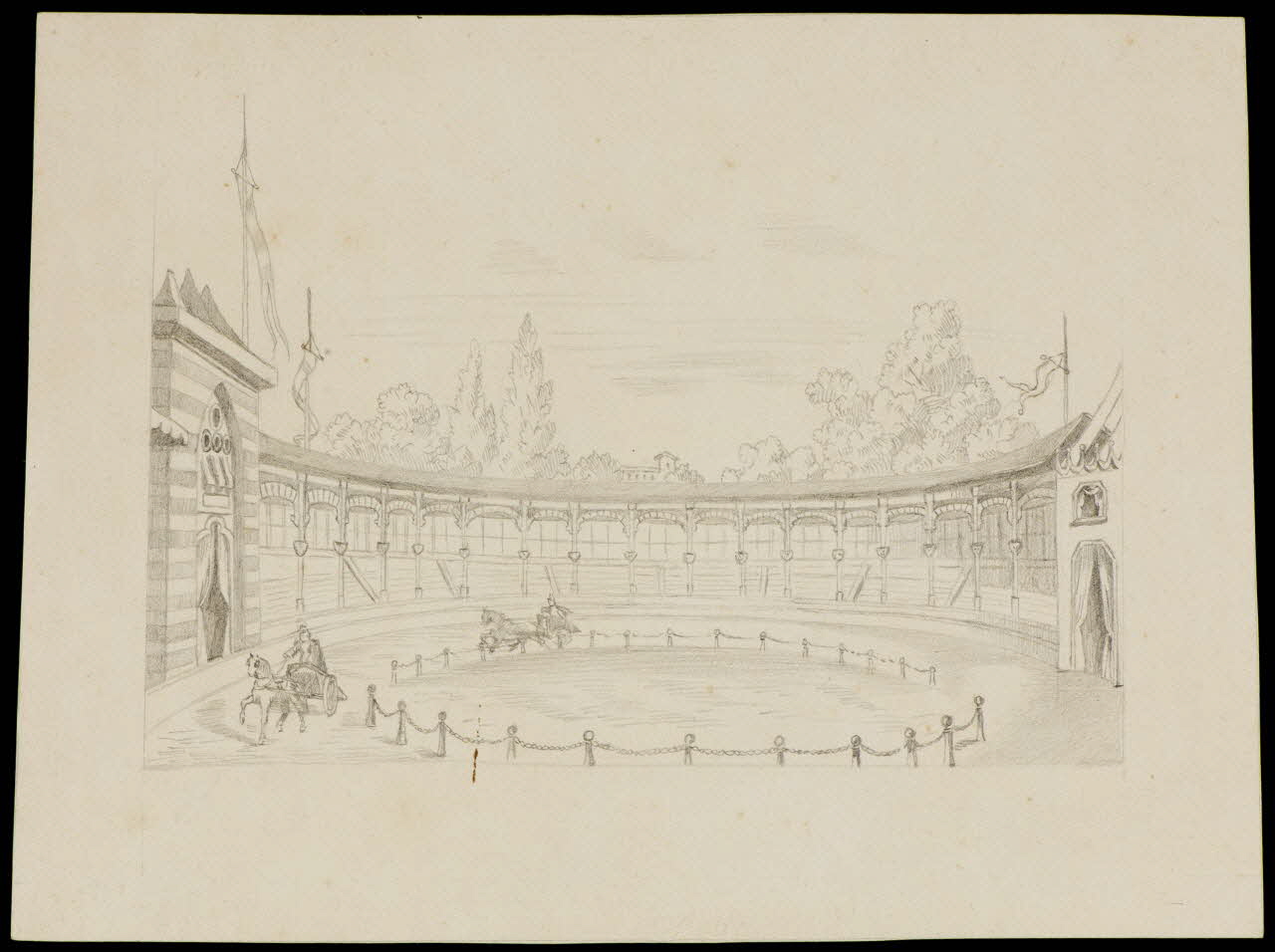 partie d'un ensemble de dessins Hippodrome de l'avenue Dauphine  1867 1968.102.5364 Photo