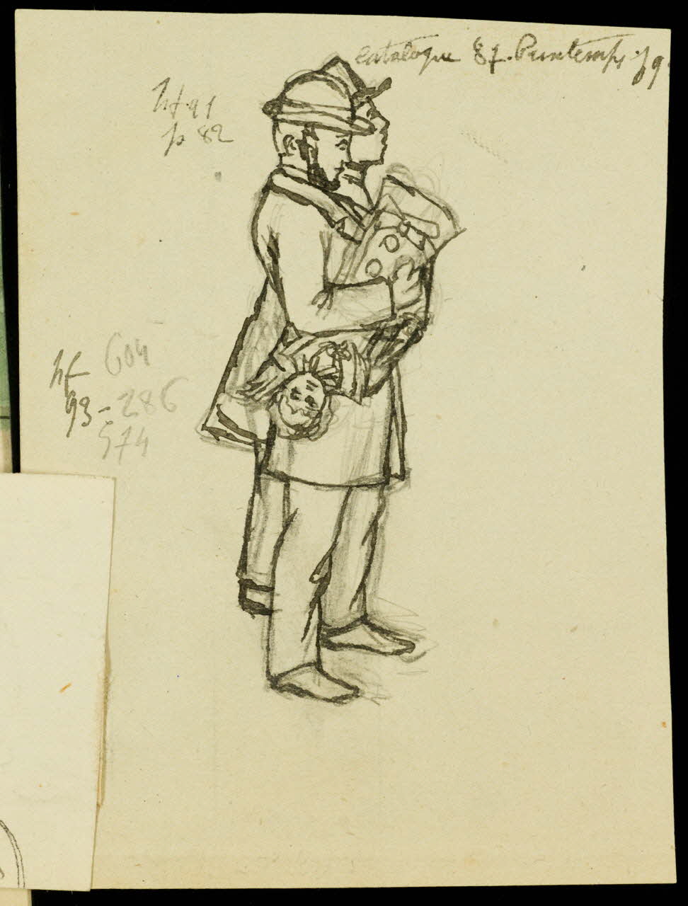 partie d'un ensemble de dessins Hommes dont un tenant une poupée 1968.102.5366.2 Photo