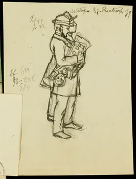 partie d'un ensemble de dessins Hommes dont un tenant une poupée 1968.102.5366.2 Photo