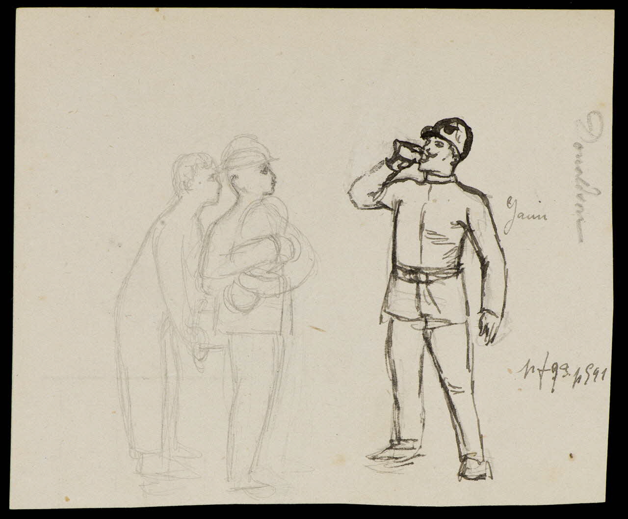 partie d'un ensemble de dessins Homme buvant à la bouteille 1968.102.5367 Photo