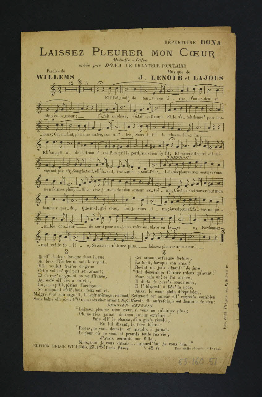 partition de musique petit format 1965.160.51 Photo Mucem