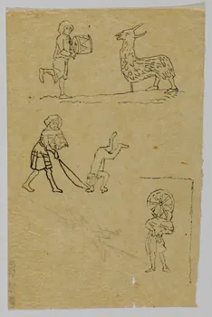partie d'un ensemble de dessins Musicien et dompteur d'animaux 1968.102.5376 Photo