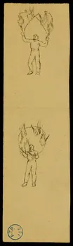 partie d'un ensemble de dessins Jongleur avec des flammes 1968.102.545.10 Photo