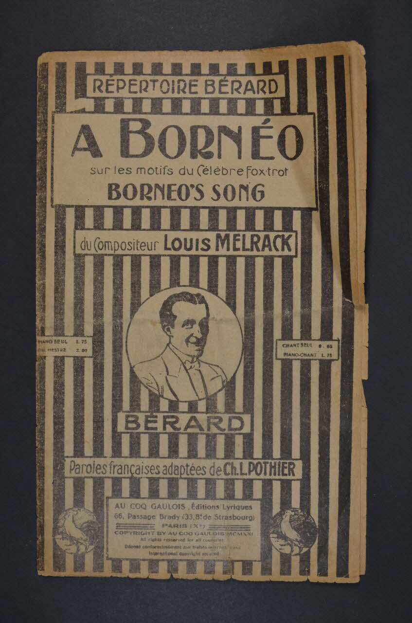 Louis Merlack ; Charles-Louis Pothier ; Au Coq Gaulois; chanson petit format Île-de-France, France 1921 1966.158.252 Photo Mucem