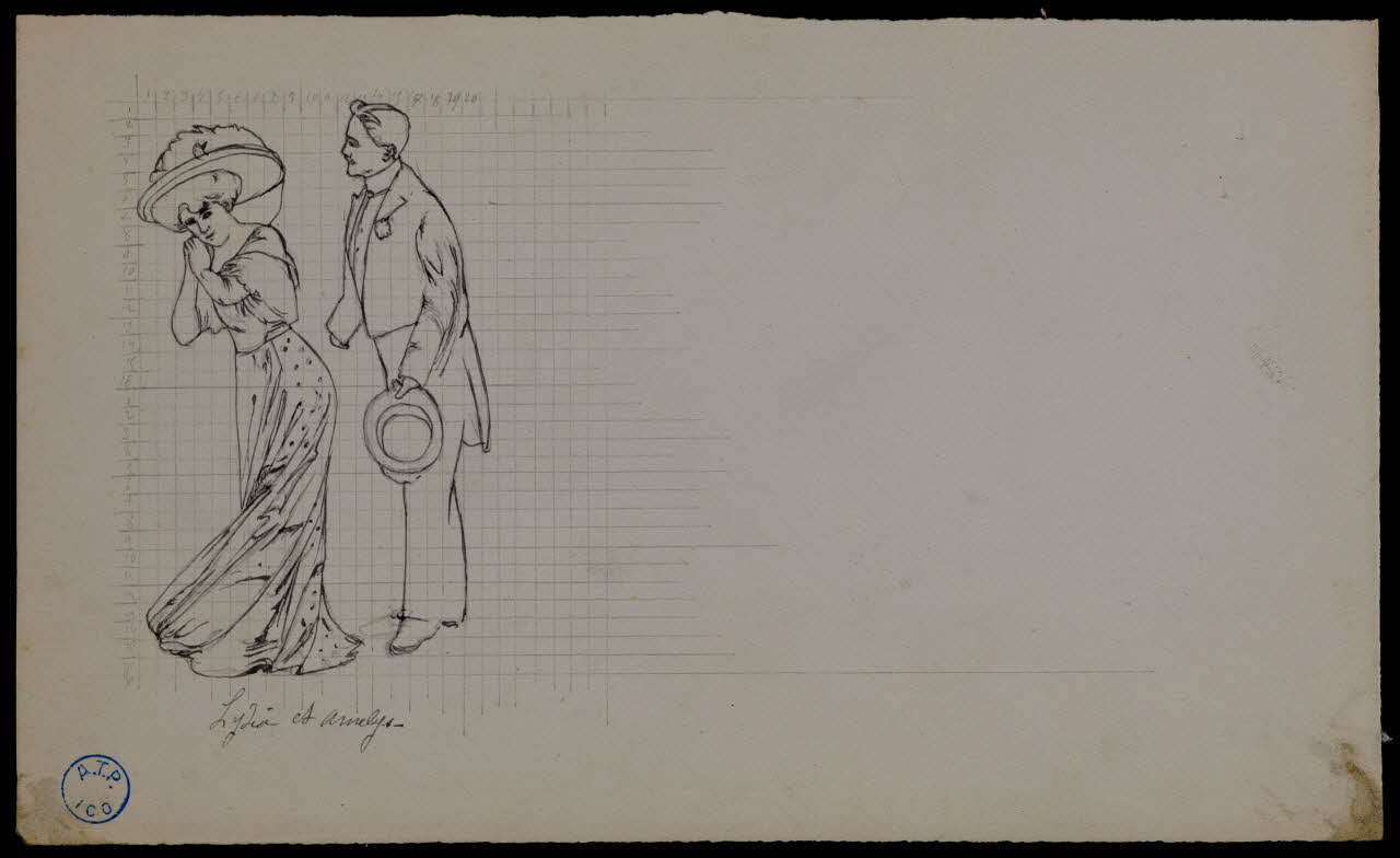 partie d'un ensemble de dessins Lydia et Arnelys 1968.102.552 Photo