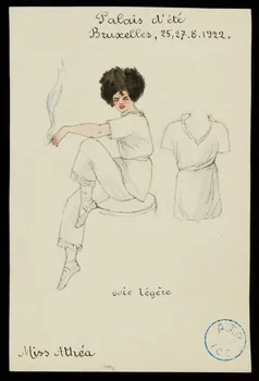partie d'un ensemble de dessins Miss Athéa 1968.102.575  Photo