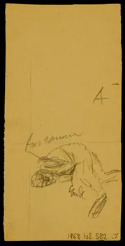 partie d'un ensemble de dessins Esquisse 1968.102.582.7 Photo