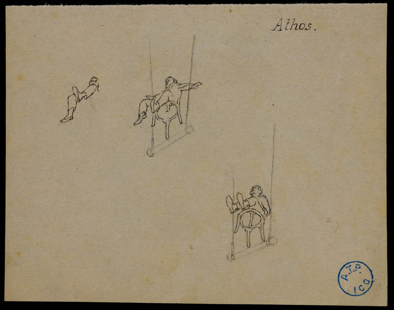 partie d'un ensemble de dessins Athos 1968.102.587 Photo