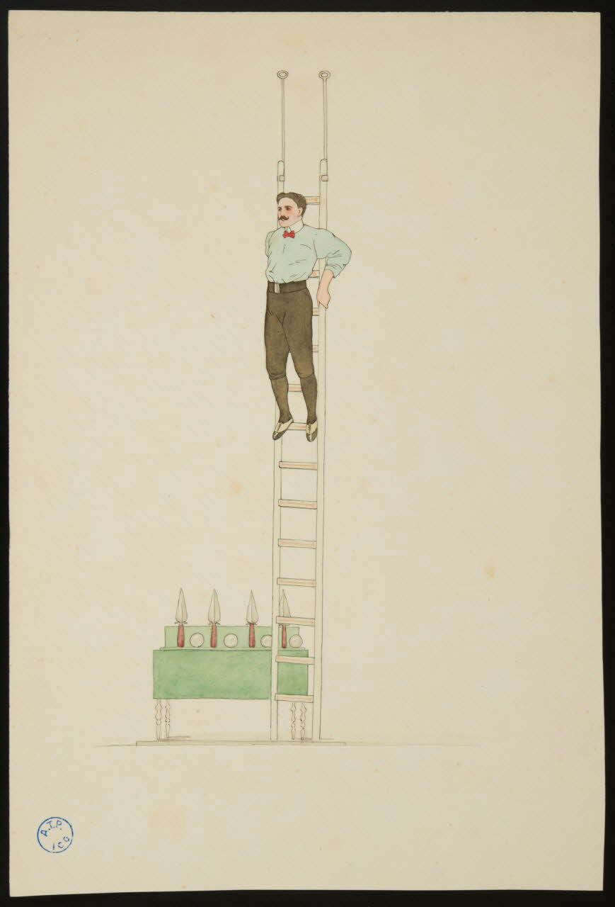 partie d'un ensemble de dessins Acrobate sur une échelle 1968.102.601.5 Photo