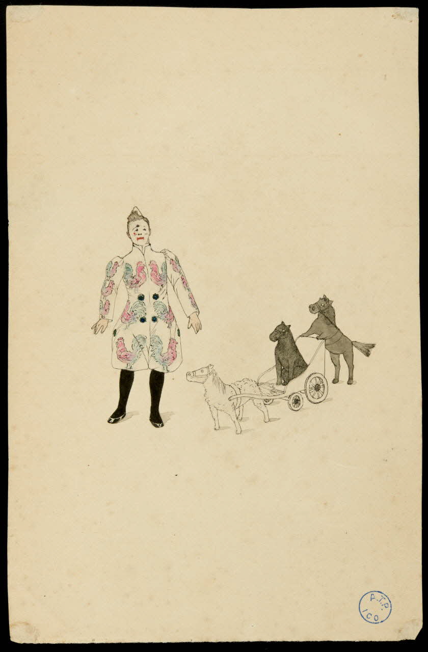 partie d'un ensemble de dessins Clown et chiens 1968.102.606.3 Photo