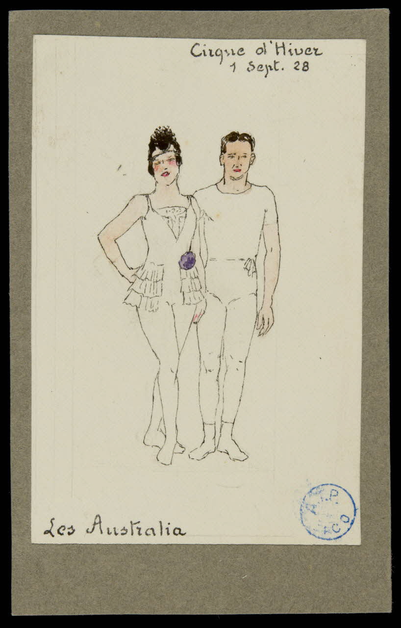 partie d'un ensemble de dessins Cirque d'Hiver  1 Sept. 28  Les Australia 1968.102.608 Photo