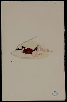 partie d'un ensemble de dessins Chute 1968.102.617.12  Photo